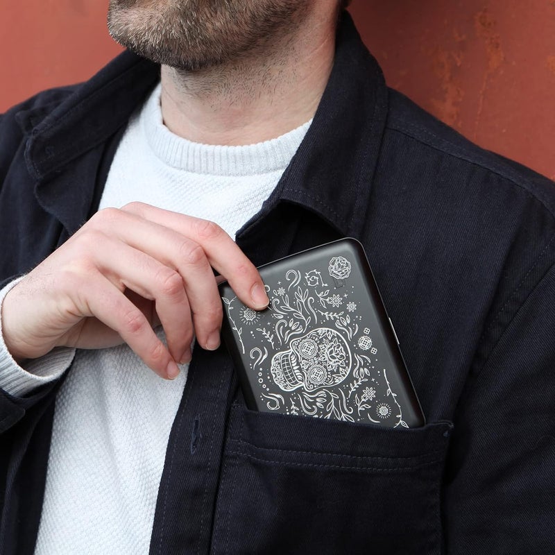 ÖGON -DESIGNS- Aluminum wallet, Large capacity with metal lock, RFID Protection against fraud and demagnetization, Smart Case OSLO Large model - Image 2